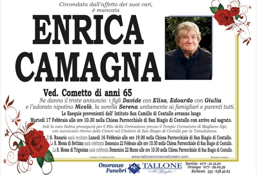 Manifesto di ENRICA CAMAGNA ved. COMETTO