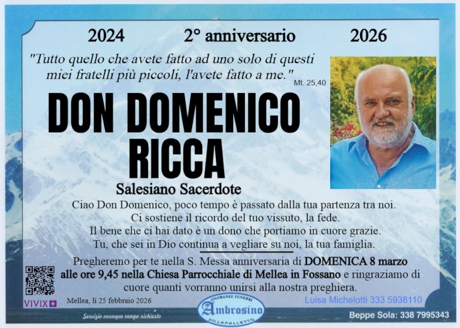 Manifesto di DON DOMENICO RICCA