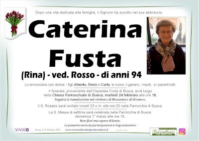 CATERINA FUSTA "RINA" ved. ROSSO