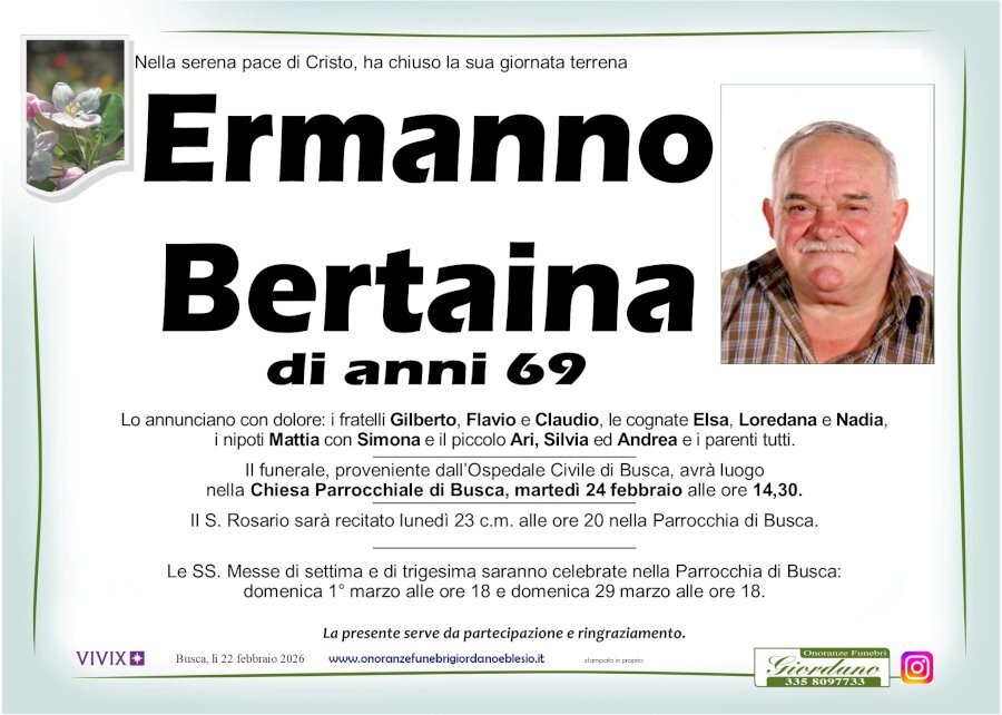 Manifesto di ERMANNO BERTAINA