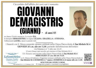 GIOVANNI DEMAGISTRIS "GIANNI"