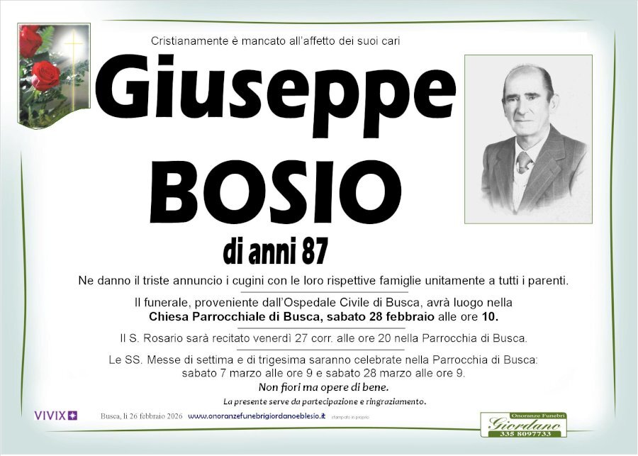 Manifesto di GIUSEPPE BOSIO