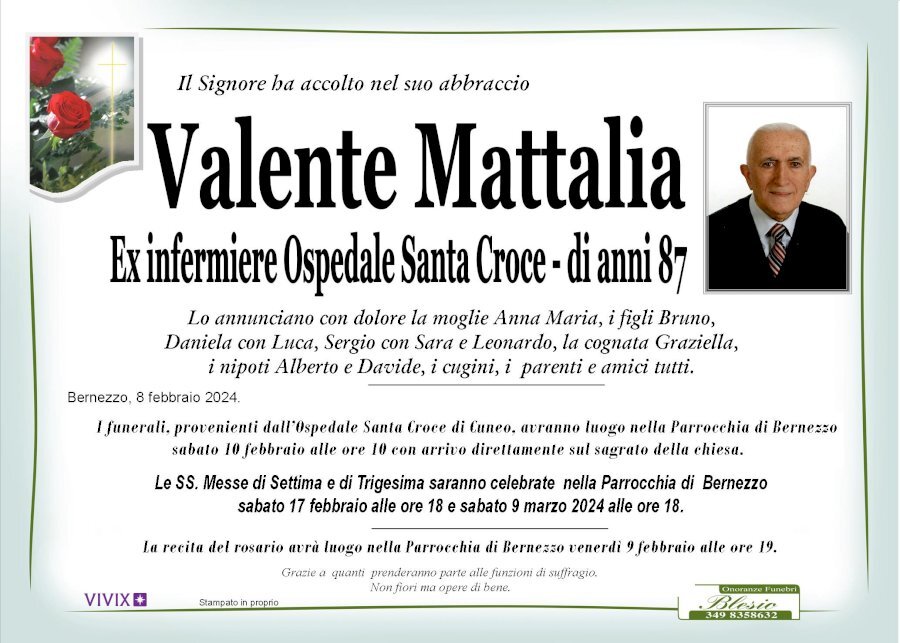Manifesto di VALENTE MATTALIA