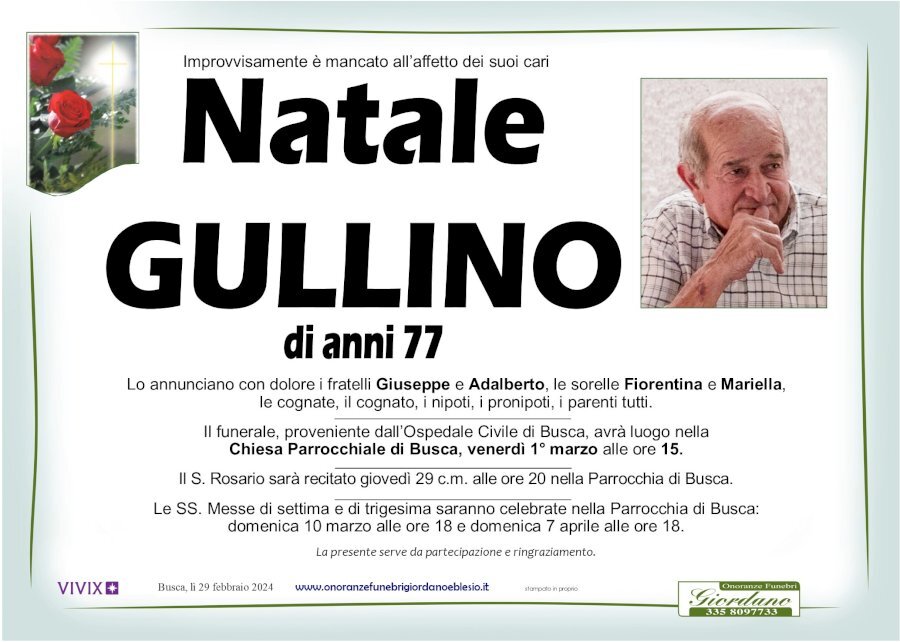 Manifesto di NATALE GULLINO