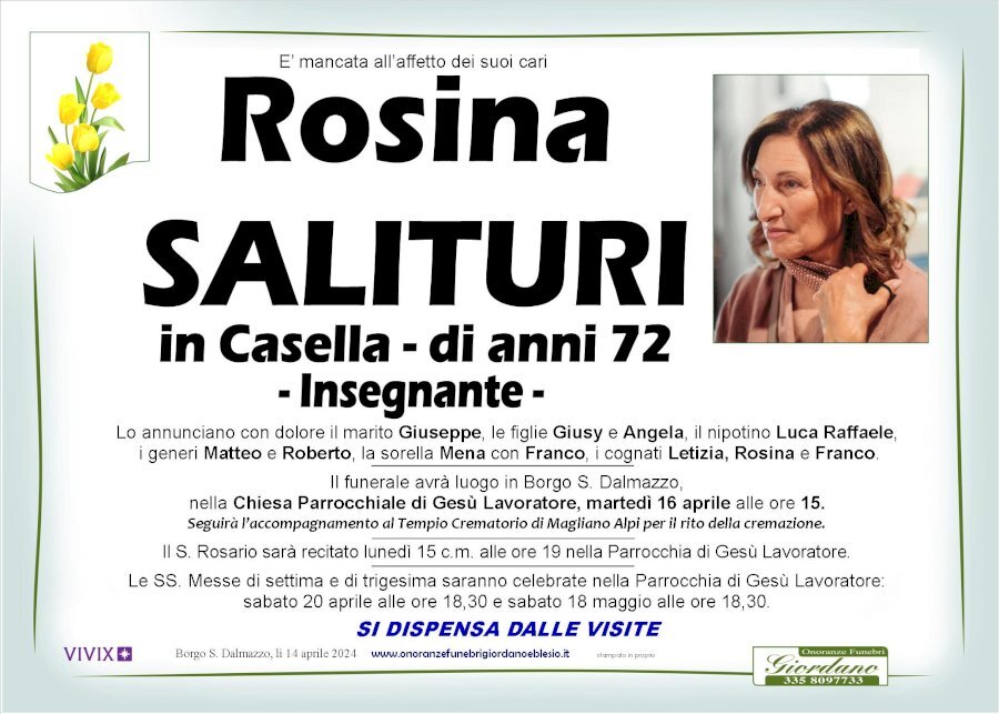 Manifesto di ROSINA SALITURI in CASELLA