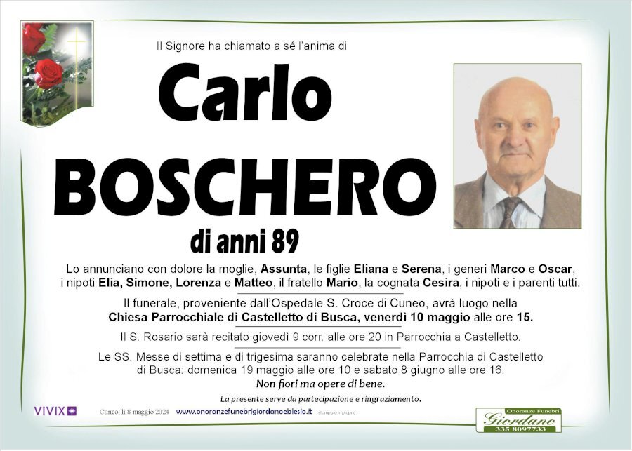 Manifesto di CARLO BOSCHERO