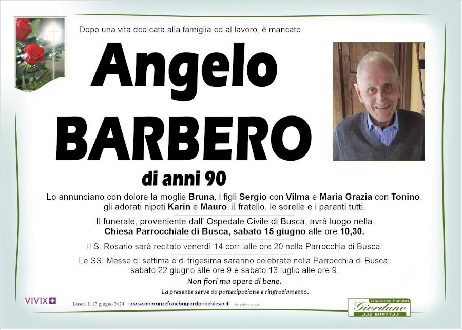 Manifesto di ANGELO BARBERO