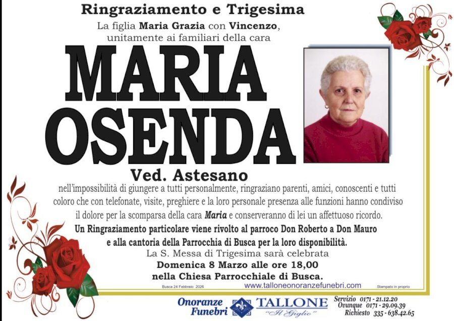 Manifesto di MARIA OSENDA ved. ASTESANO