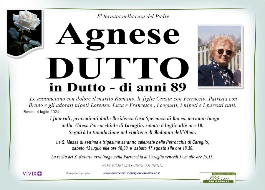 Manifesto di AGNESE DUTTO in DUTTO