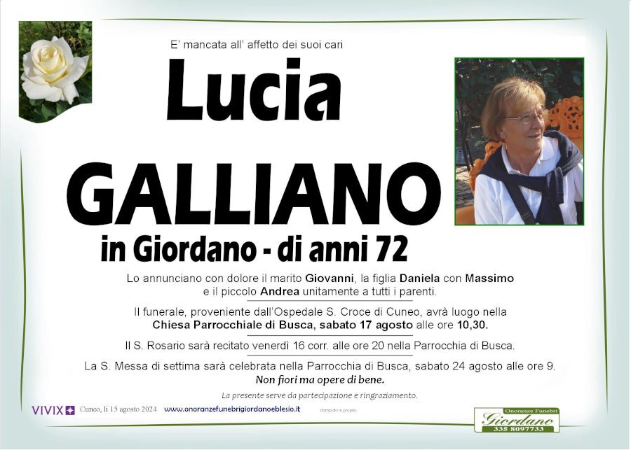 Manifesto di LUCIA GALLIANO in GIORDANO