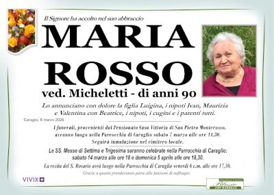 MARIA ROSSO ved. MICHELETTI