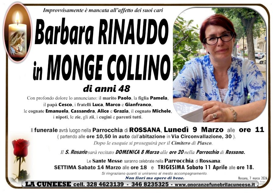 Manifesto di BARBARA RINAUDO in IN MONGE COLLINO