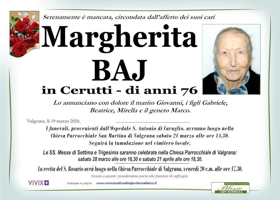 Manifesto di MARGHERITA BAJ in CERUTTI