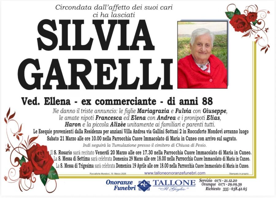 Manifesto di SILVA GARELLI "EX COMMERCIANTE" ved. ELLENA
