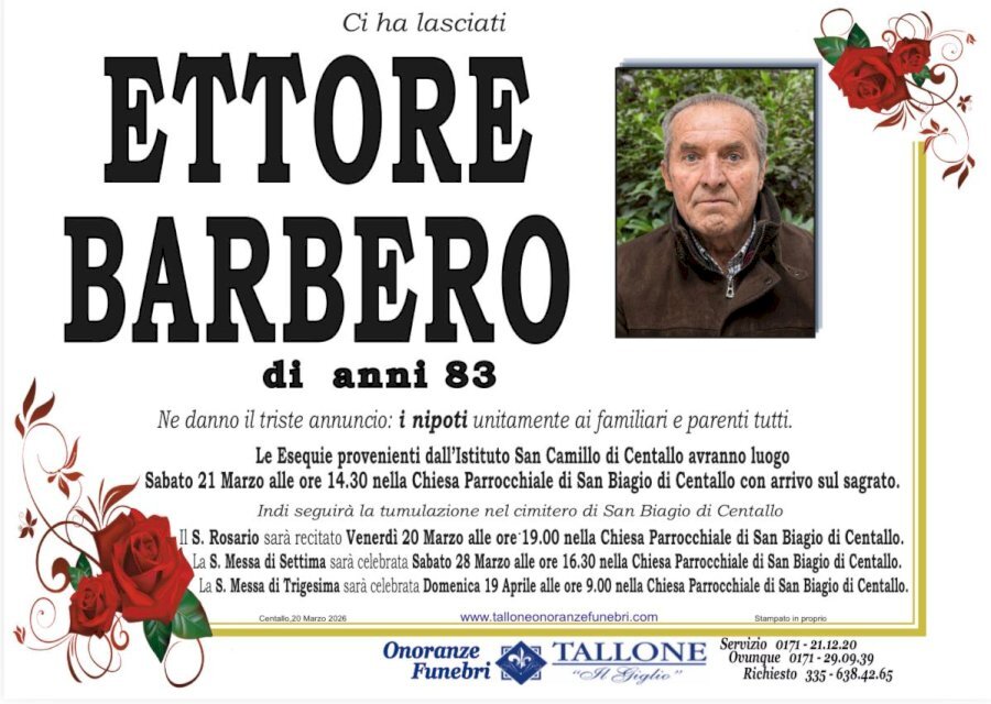 Manifesto di ETTORE BARBERO