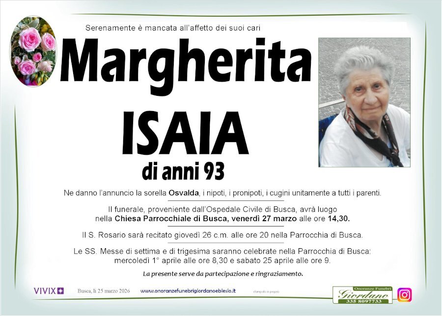 Manifesto di MARGHERITA ISAIA