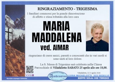MARIA MADDALENA GIULIANO ved. AIMAR