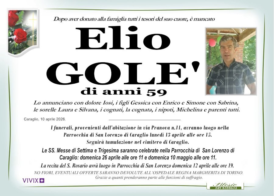 Manifesto di ELIO GOLE'