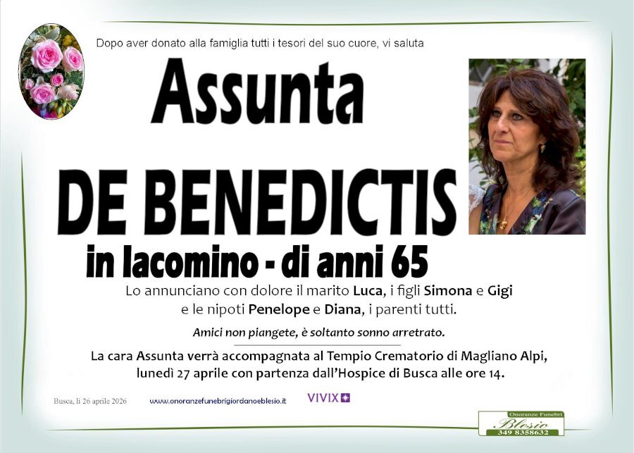Manifesto di ASSUNTA DE BENEDICTIS in IACOMINO