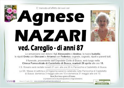 AGNESE NAZARI ved. CAREGLIO