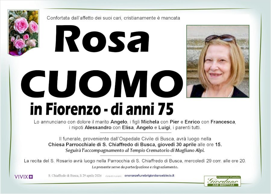 Manifesto di ROSA CUOMO in FIORENZO