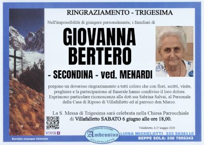 GIOVANNA BERTERO "SECONDINA" ved. MENARDI