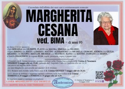 MARGHERITA CESANA ved. BIMA
