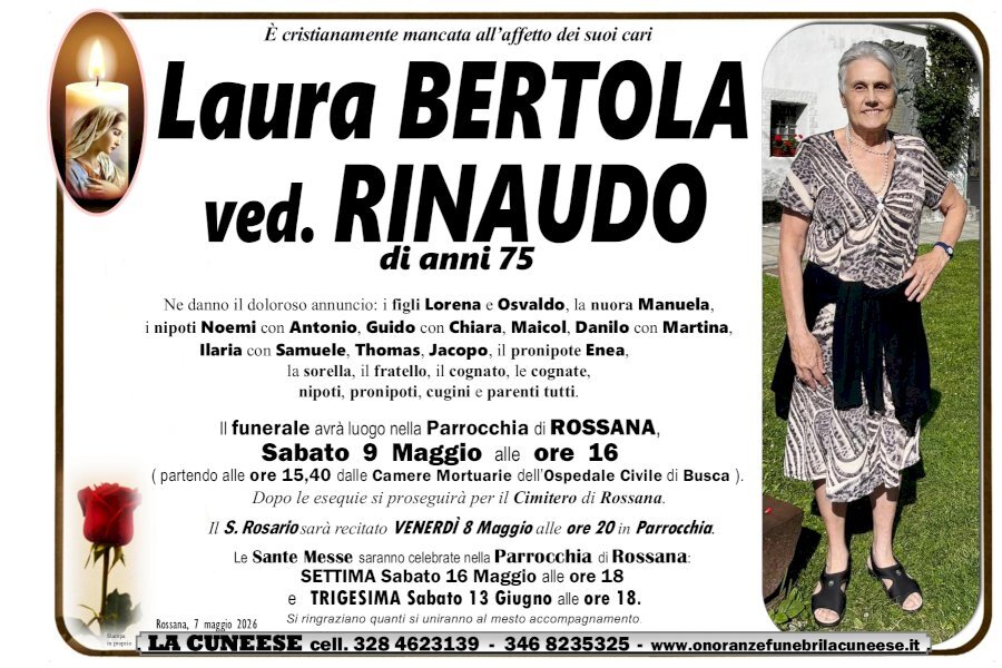 Manifesto di LAURA BERTOLA ved. RINAUDO