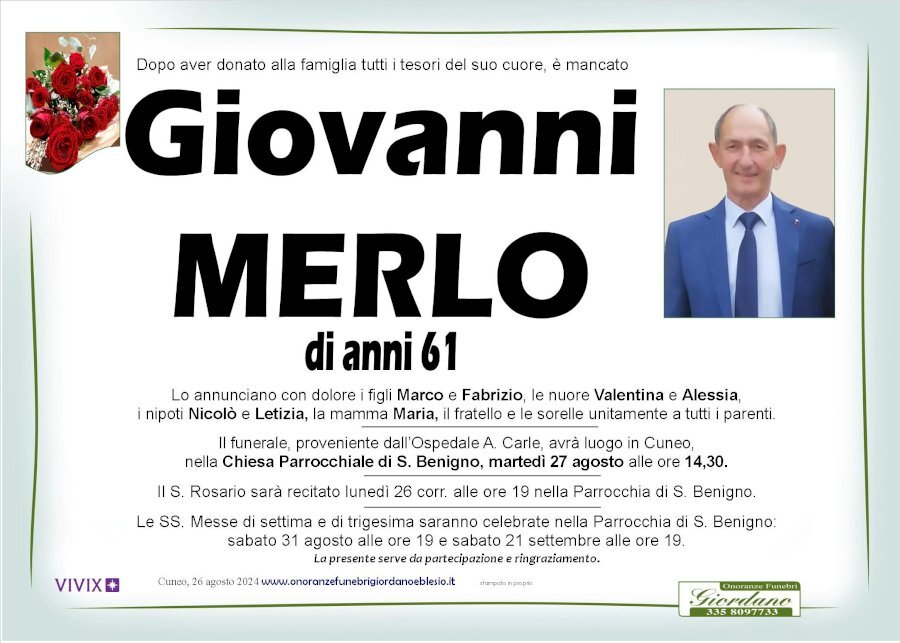 Manifesto di GIOVANNI MERLO