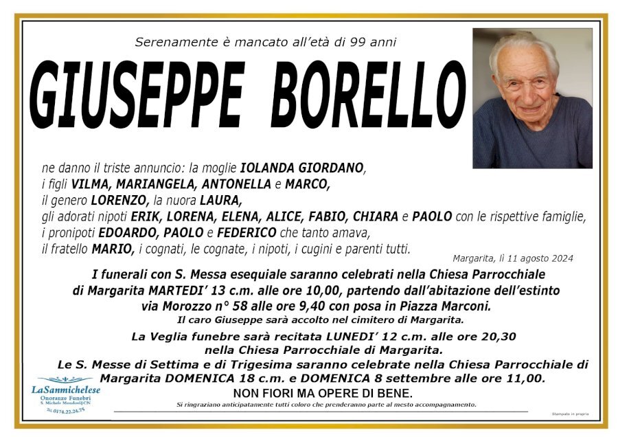 Manifesto di GIUSEPPE BORELLO