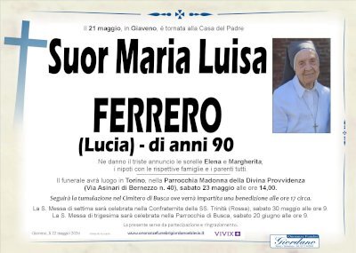 SUOR MARIA LUISA FERRERO