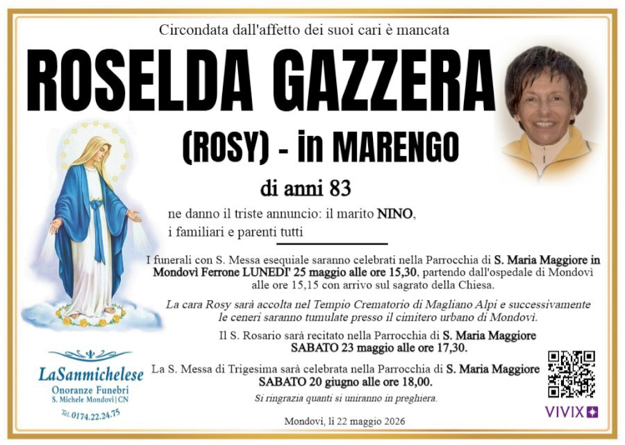 Manifesto di ROSELDA GAZZERA in MARENGO