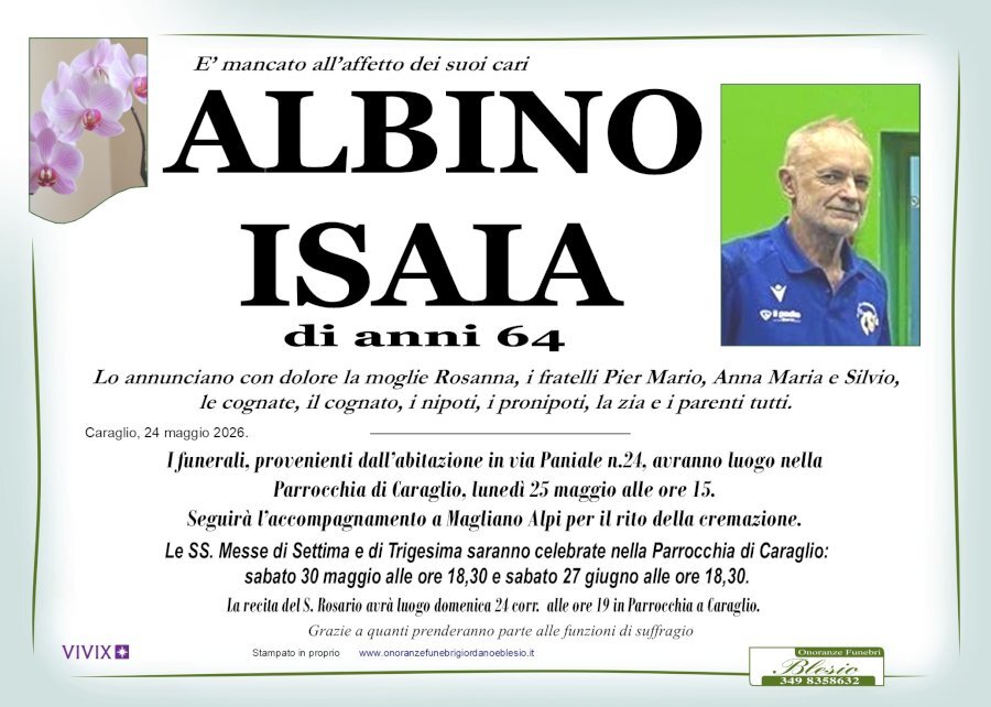 Manifesto di ALBINO ISAIA