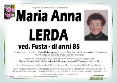 MARIA ANNA LERDA ved. FUSTA