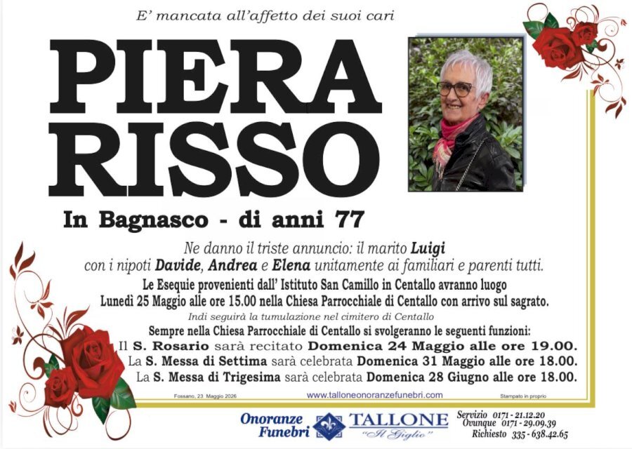 Manifesto di PIERA RISSO in BAGNASCO