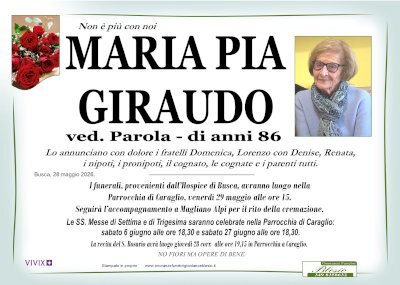 MARIA PIA GIRAUDO ved. PAROLA