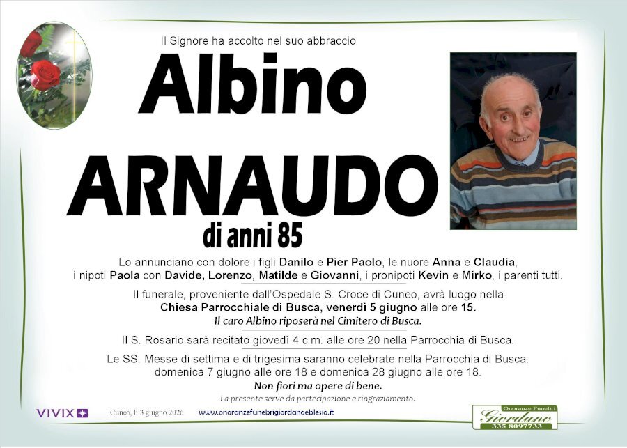 Manifesto di ALBINO ARNAUDO