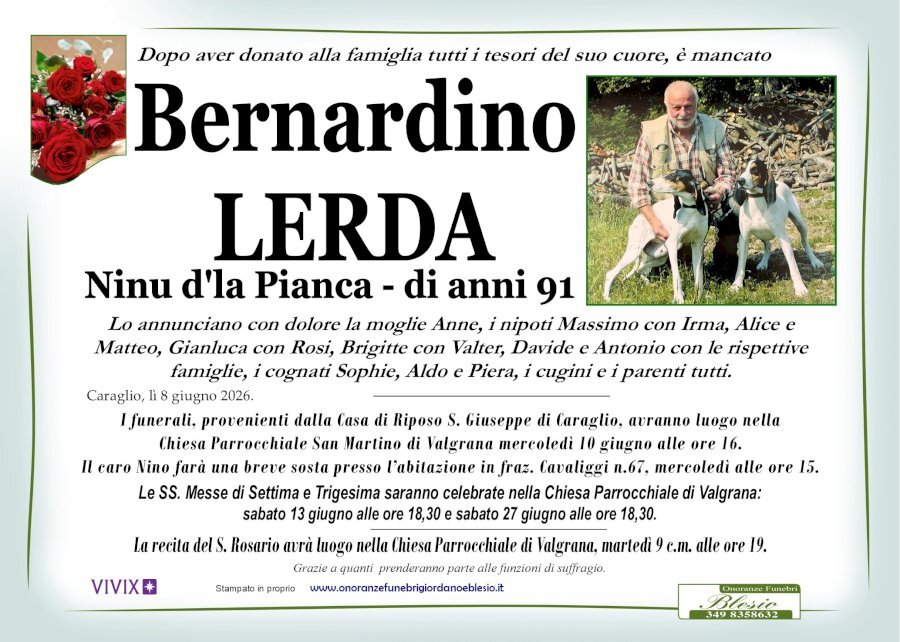 Manifesto di BERNARDINO LERDA "NINU D'LA PIANCA"