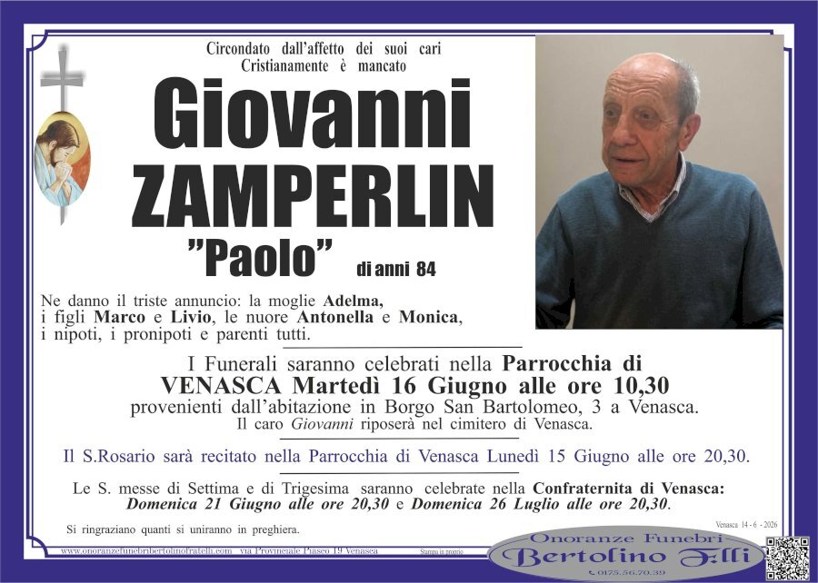 Manifesto di GIOVANNI ZAMPERLIN "PAOLO"