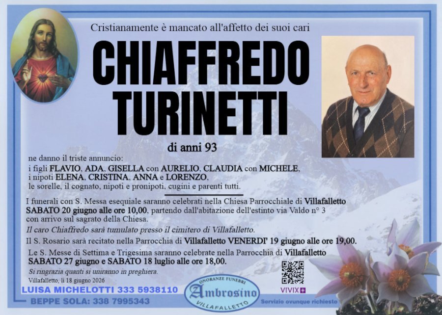 Manifesto di CHIAFFREDO TURINETTI