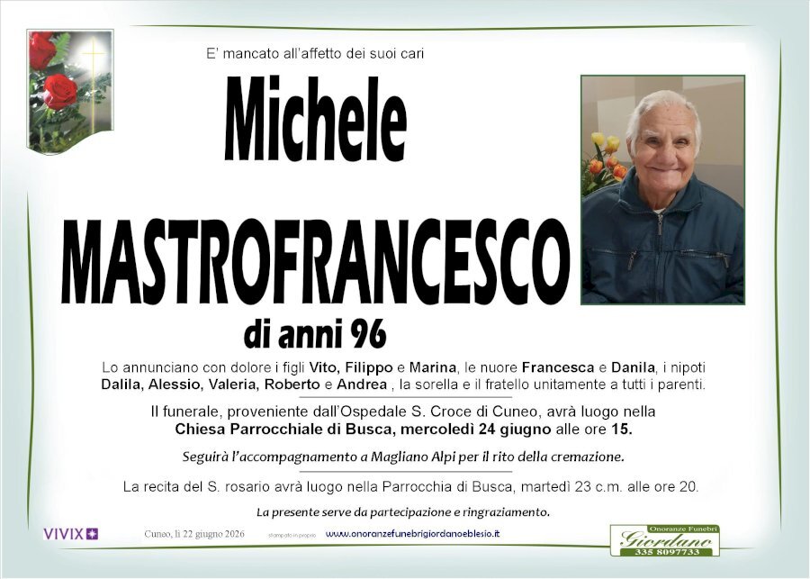 Manifesto di MICHELE MASTROFRANCESCO