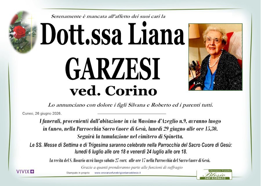 Manifesto di DOTT.SSA LIANA GARZESI ved. CORINO