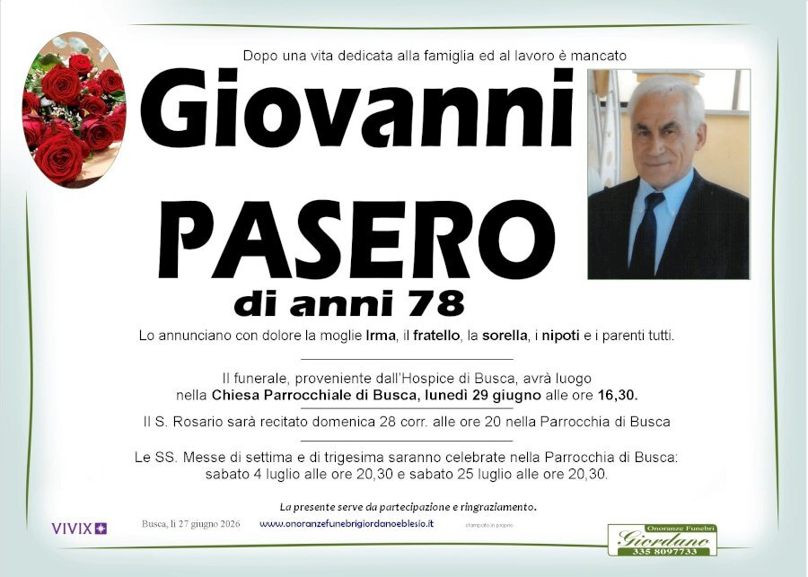 Manifesto di GIOVANNI PASERO