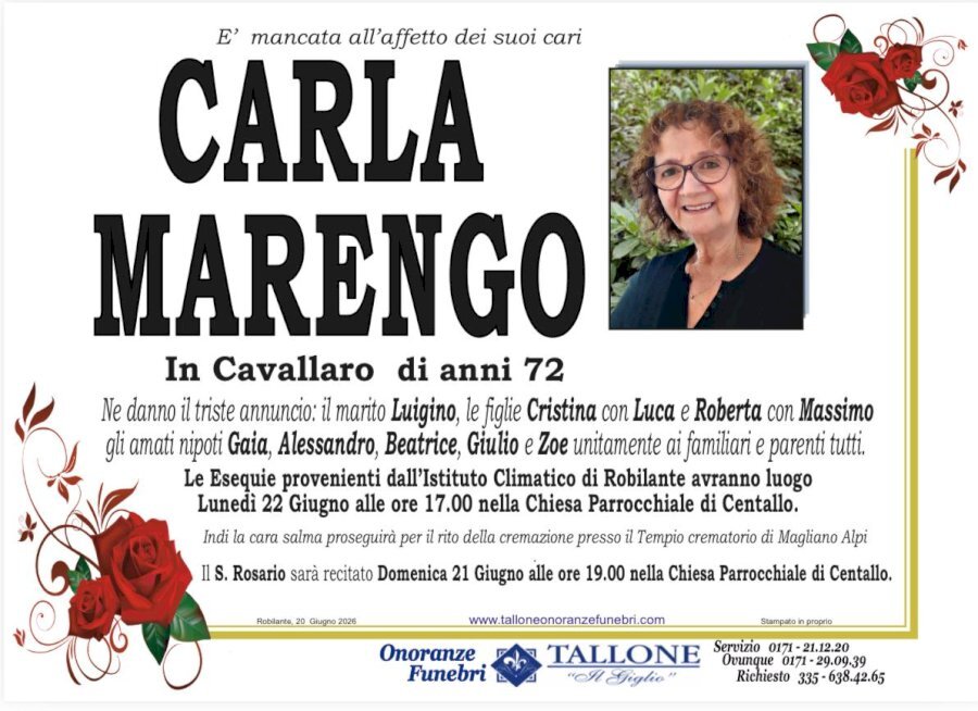 Manifesto di CARLA MARENGO in CAVALLARO
