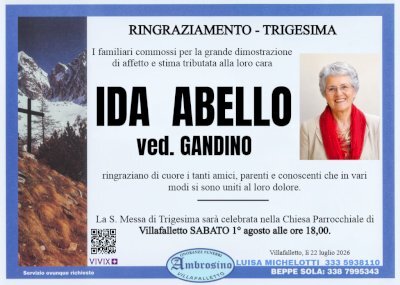 IDA ABELLO ved. GANDINO