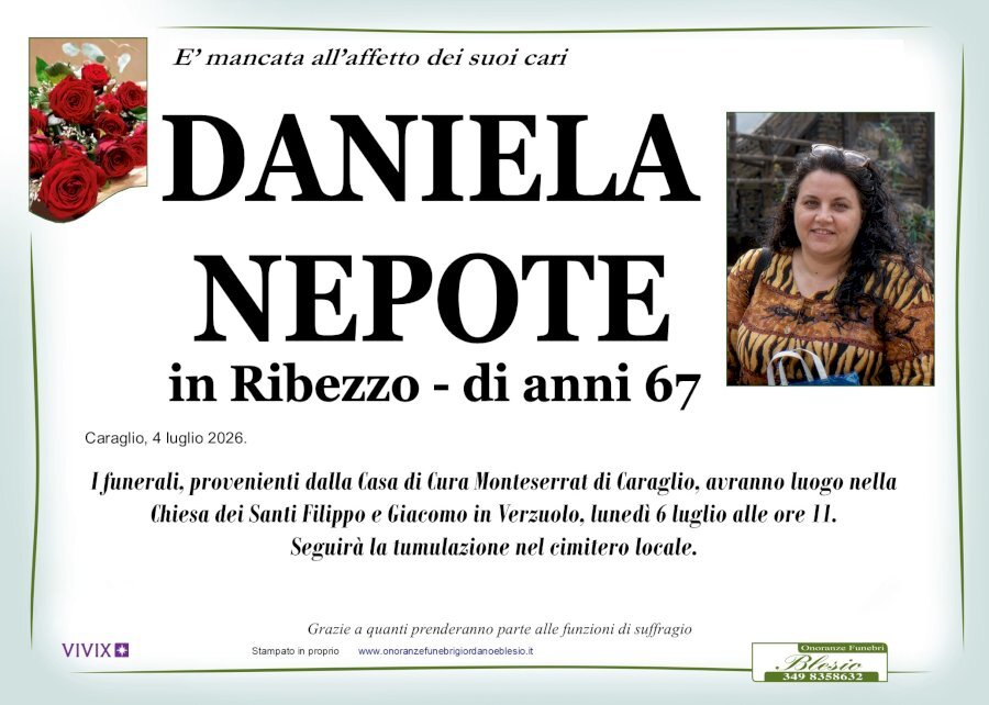 Manifesto di DANIELA NEPOTE "RIBEZZO"