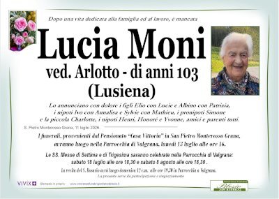 LUCIA MONI "LUSIENA" ved. ARLOTTO