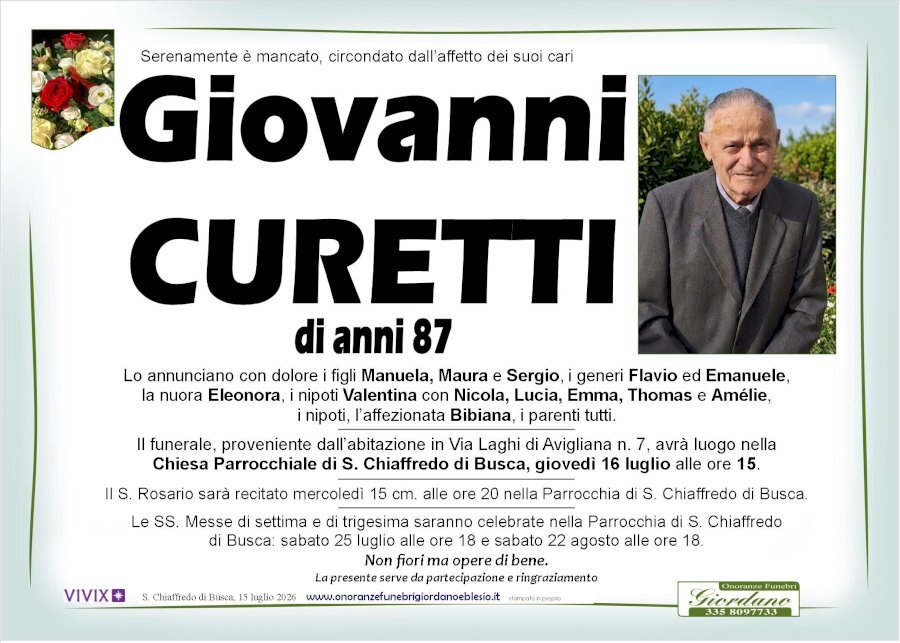 Manifesto di GIOVANNI CURETTI