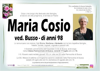 MARIA COSIO ved. BUSSO