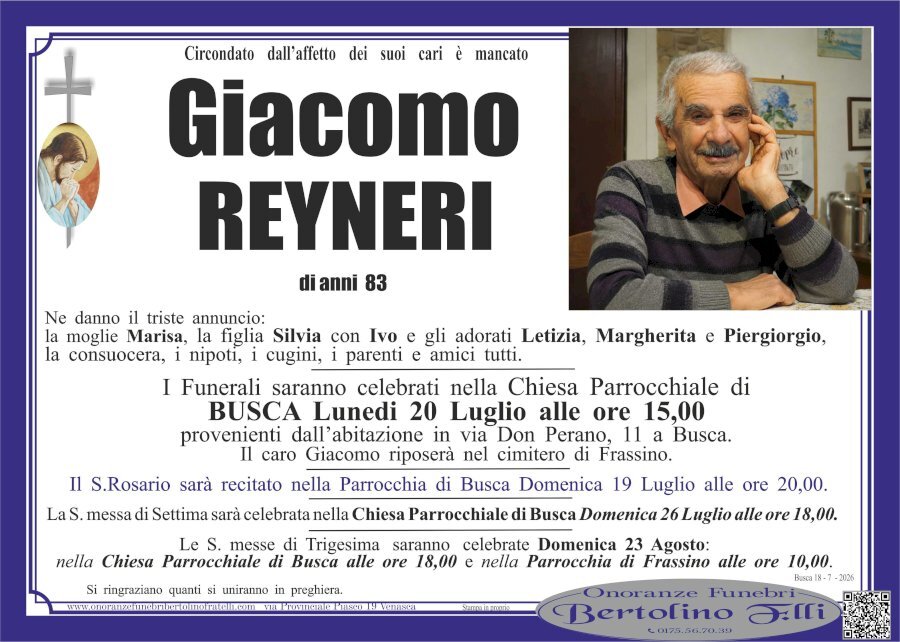 Manifesto di GIACOMO REYNERI